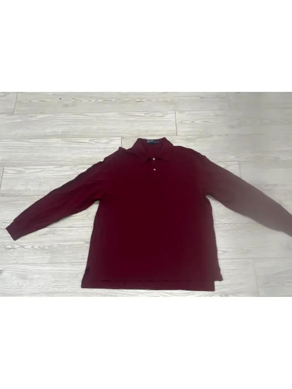 BIG TALL Polo Ralph Lauren Men's Maroon Red Cotton Long Sleeve Polo XLT $89